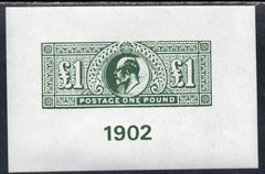 Great Britain 1902 KEVII 1 green fine facsimile imperf on gummed paper (as SG 266/320) unmounted mint, stamps on cinderella