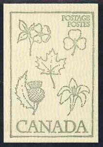 Canada 1978 Flowers & Trees - Heraldic Symbols from the Plant World (Rose, Thistle, Shamrock, Lily & Maple) 50c booklet (green on crean cover) complete and pristine, SG SB 84i, stamps on , stamps on  stamps on trees     roses    flowers    lily     heraldry, stamps on  stamps on arms