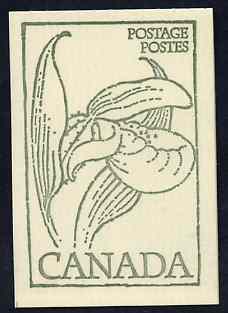 Canada 1978 Flowers & Trees - Ladys Slipper Orchid 50c booklet (green on crean cover) complete and pristine, SG SB 84f, stamps on flowers        orchids
