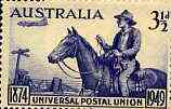 Australia 1949 KG6 75th Anniversary of Universal Postal Union (Postman & Convair Aircraft), unmounted mint SG 232*, stamps on upu       horse    postman      convair, stamps on  upu , stamps on  kg6 , stamps on , stamps on horses