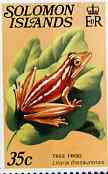 Solomon Islands 1979 Tree Frog 35c (without imprint) unmounted mint from Reptiles def set SG 399A, stamps on , stamps on  stamps on animals, stamps on  stamps on amphibians, stamps on  stamps on frogs