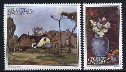 South Africa 1980 Paintings by Pieter Wenning set of 2 unmounted mint, SG 474-75*, stamps on arts