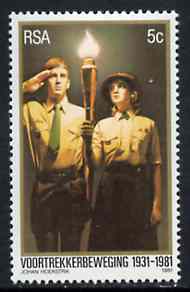 South Africa 1981 50th Anniversary of Voortrekker Movement (Youth Organisation) unmounted mint, SG 503*, stamps on scouts, stamps on youth