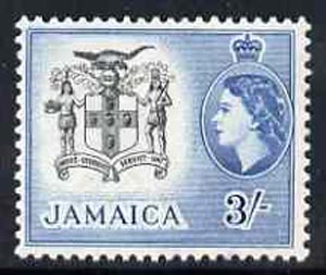 Jamaica 1956 Arms of Jamaica 3s from def set unmounted mint, SG 171*, stamps on heraldry, stamps on arms