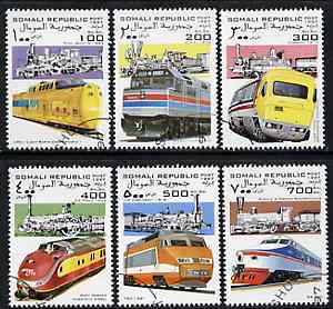 Somalia 1977 Trains (old and new) complete perf set of 6 cto used*, stamps on , stamps on  stamps on railways 