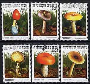 Benin 1997 Mushrooms complete perf set of 6 cto used. SG 1684-89*, stamps on , stamps on  stamps on fungi