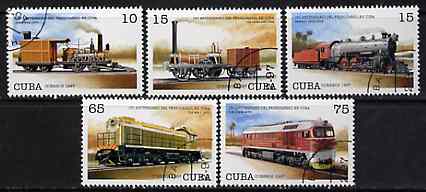 Cuba 1977 Locomotives complete perf set of 5 cto used*, stamps on , stamps on  stamps on railways