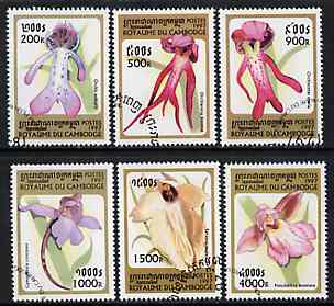 Cambodia 1997 Orchids complete perf set of 6 cto used SG 1711-16*, stamps on flowers     orchids