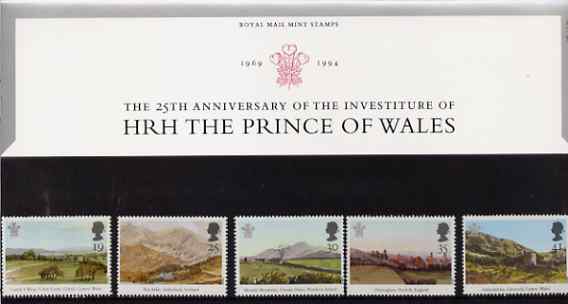 Great Britain 1994 Paintings by Prince Charles set of 5 in official presentation pack SG 1810-14, stamps on , stamps on  stamps on arts