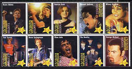 Moldova 1998 Pop Stars complete unmounted mint set of 10 values, stamps on music, stamps on guitar