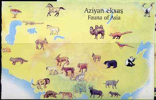 Chechenia 1997 Asian Fauna booklet complete and pristine, stamps on , stamps on  stamps on animals     camels    horses    tiger    cats      turkey, stamps on  stamps on tigers