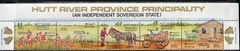 Cinderella - Hutt River Province 1984 Christmas (Santa with Mule cart) unmounted mint strip of 5 ($2.80 face), stamps on , stamps on  stamps on christmas    bells    santa         mules