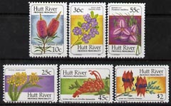 Cinderella - Hutt River Province 1986 Wild Flowers perf set of 6 unmounted mint ($3.71 face), stamps on , stamps on  stamps on flowers