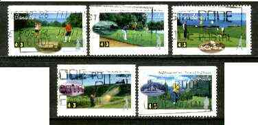 Canada 1995 Canadian Golf Centenaries complete set of 5 commercially used, SG 1637-41, stamps on sport, stamps on golf