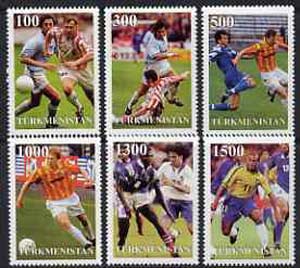 Turkmenistan 1997 Football World Cup complete perf set of 6 values unmounted mint, stamps on , stamps on  stamps on football, stamps on  stamps on sport