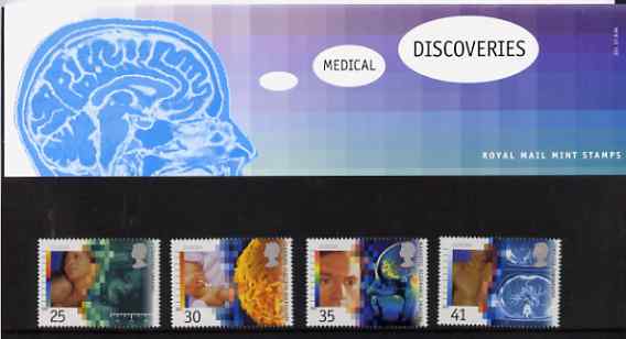 Great Britain 1994 Europa - Medical Discoveries set of 4 in official presentation pack SG 1839-42, stamps on europa, stamps on medical, stamps on radar, stamps on science, stamps on x-rays