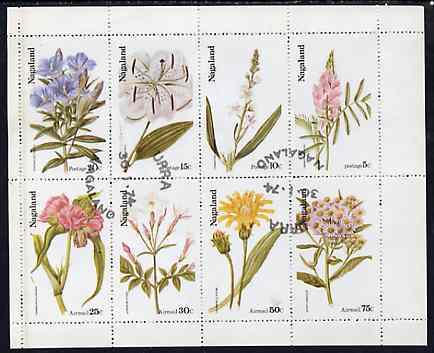 Nagaland 1974 Flowers complete perf set of 8 values (5c to 75c) cto used, stamps on flowers