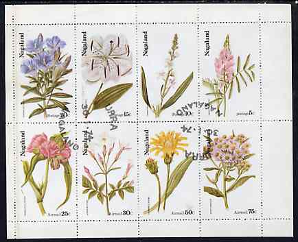 Nagaland 1974 Flowers complete perf set of 8 values (5c to 75c) cto used