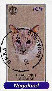 Nagaland 1984 Rotary - Domestic Cats 1ch imperf souvenir sheet (Lilac Point Siamese) cto used