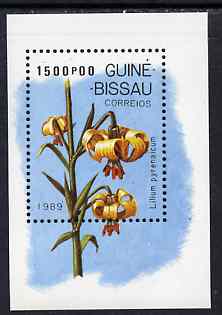 Guinea - Bissau 1989 Lilies m/sheet unmounted mint, SG MS 1134, Mi BL 278, stamps on , stamps on  stamps on flowers     lilies