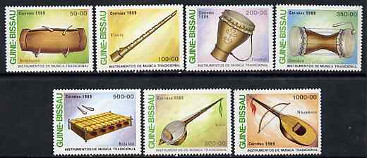 Guinea - Bissau 1989 Traditional Musical Instruments perf set of 7 unmounted mint, SG 1089-95, Mi 1011-17*, stamps on , stamps on  stamps on music, stamps on  stamps on musical instruments