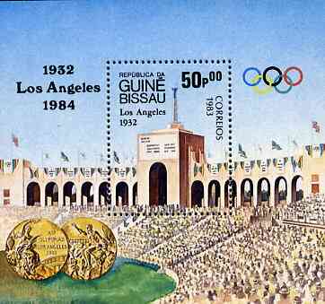 Guinea - Bissau 1983 Los Angeles Olympic Games  (1st Issues) m/sheet (Stadium) unmounted mint SG MS 774, Mi BL252, stamps on , stamps on  stamps on sport     olympics      stadium