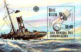 Guinea - Bissau 1983 World Communications Year m/sheet (Light-ship & Satellites) unmounted mint SG MS 783, Mi BL 254, stamps on communications, stamps on satellites, stamps on lighthouses, stamps on ships