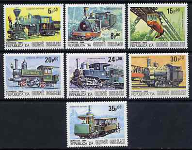 Guinea - Bissau 1984 Locomotives, perf set of 7 unmounted mint, SG 904-10, Mi 826-32*, stamps on , stamps on  stamps on railways