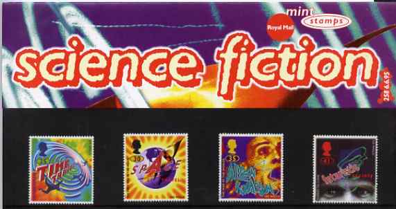 Great Britain 1995 Science Fiction Novels by H G Wells set of 4 in official presentation pack SG 1878-81, stamps on , stamps on  stamps on literature     sci-fi