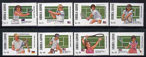 Sierra Leone 1990 Wimbledon Tennis Champions complete set of 8 unmounted mint, SG 1068-75*, stamps on , stamps on  stamps on sport, stamps on  stamps on tennis