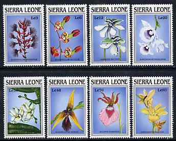 Sierra Leone 1989 Orchids of Sierra Leone complete set of 8 unmounted mint, SG 1303-10*, stamps on flowers, stamps on orchids