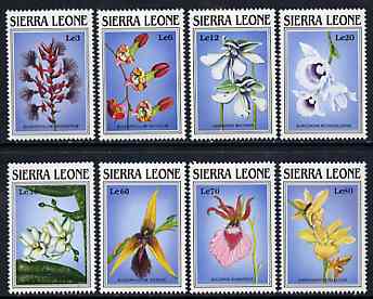 Sierra Leone 1989 Orchids of Sierra Leone complete set of 8 unmounted mint, SG 1303-10*, stamps on , stamps on  stamps on flowers, stamps on  stamps on orchids