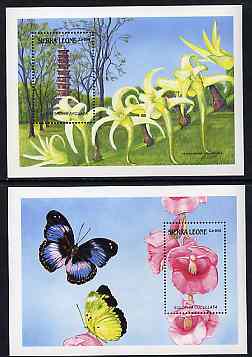 Sierra Leone 1989 Orchids of Sierra Leone set of 2 m/sheets unmounted mint, SG MS 1311, stamps on , stamps on  stamps on flowers, stamps on  stamps on orchids