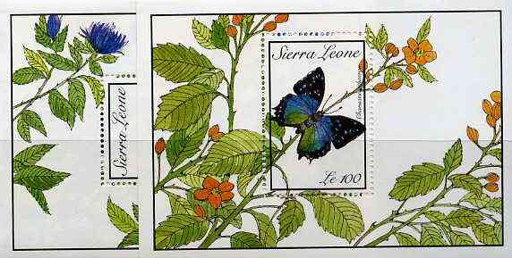 Sierra Leone 1989 Butterflies set of 2 m/sheets unmounted mint, SG MS 1320, stamps on , stamps on  stamps on butterflies