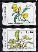 Sierra Leone 1987 Flowers - the 2 values unmounted mint from Flora & Fauna set, SG 1085 & 1087*, stamps on , stamps on  stamps on flowers, stamps on  stamps on orchids