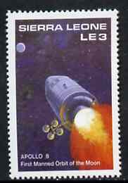Sierra Leone 1987 Apollo 8 Rocket unmounted mint - from Milestones of Transportation set, SG 1057*, stamps on space