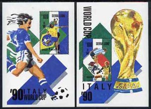 Sierra Leone 1989 Football World Cup set of 2 m/sheets unmounted mint, SG MS 1202, stamps on sport, stamps on football