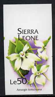 Sierra Leone 1994 Orchids 50L (Aerangis kotschyana) unmounted mint imperf marginal, SG 2159var, stamps on orchids