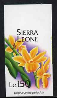 Sierra Leone 1994 Orchids 150L (Diaphananthe pellucida) unmounted mint imperf marginal, SG 2161var, stamps on orchids