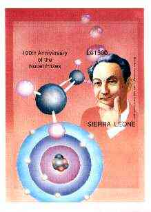 Sierra Leone 1995 Nobel Prize Winners IMPERF m/sheet (Sin-Itiro Tomonaga) unmounted mint, as SG MS 2436, stamps on personalities, stamps on nobel, stamps on physics, stamps on science, stamps on atomics