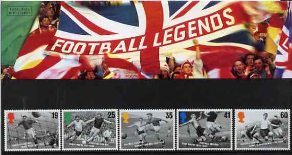 Great Britain 1996 European Football Championship set of 5 in official presentation pack SG 1925-29, stamps on football, stamps on sport