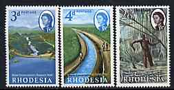 Rhodesia 1965 Water Conservation set of 3 unmounted mint, SG 354-56, stamps on , stamps on  stamps on water, stamps on  stamps on irrigation, stamps on  stamps on dams, stamps on  stamps on canals, stamps on  stamps on civil, stamps on  stamps on engineering, stamps on  stamps on sugar