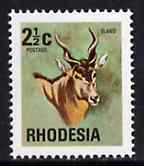 Rhodesia 1974 Eland 2.5c on white paper from Wildlife def set unmounted mint, SG 490var*, stamps on animals, stamps on eland, stamps on bovine