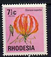 Rhodesia 1974 Flame Lily 7.5c from Wildlife def set unmounted mint, SG 495, stamps on , stamps on  stamps on flowers, stamps on  stamps on lily