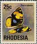Rhodesia 1974 Butterfly (Precis hierta) 25c from Wildlife def set unmounted mint, SG 505, stamps on butterflies