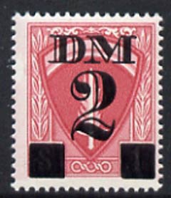 Germany - Allied Military Forces 1951 Travel Permit Stamp 2 Dm on $1 red, unmounted mint*, stamps on , stamps on  stamps on cinderella