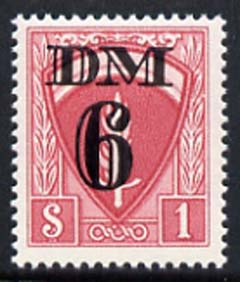 Germany - Allied Military Forces 1951 Travel Permit Stamp 6 Dm on $1 red unmounted mint, cat designation as 'R' (in excess of Dm 240)*, stamps on cinderella