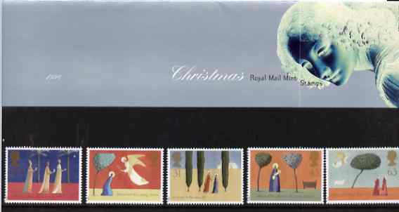 Great Britain 1996 Christmas set of 5 in official presentation pack SG 1550-54, stamps on , stamps on  stamps on christmas   