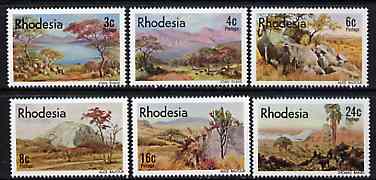 Rhodesia 1977 Landscape Paintings set of 6 unmounted mint, SG 543-48*, stamps on , stamps on  stamps on arts, stamps on  stamps on scots, stamps on  stamps on scotland