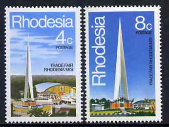 Rhodesia 1978 Trade Fair set of 2 unmounted mint, SG 553-54*, stamps on , stamps on  stamps on business, stamps on  stamps on architecture